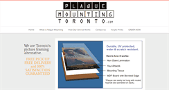 Desktop Screenshot of plaquemountingtoronto.com