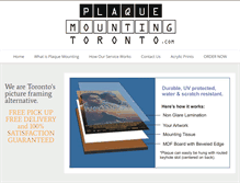 Tablet Screenshot of plaquemountingtoronto.com